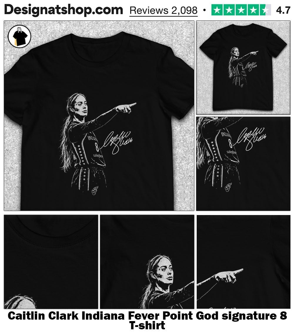 Caitlin Clark Indiana Fever Point God signature 8 - Adult & Kids T-Shirts, Sweatshirts & Hoodies apparel design preview 1