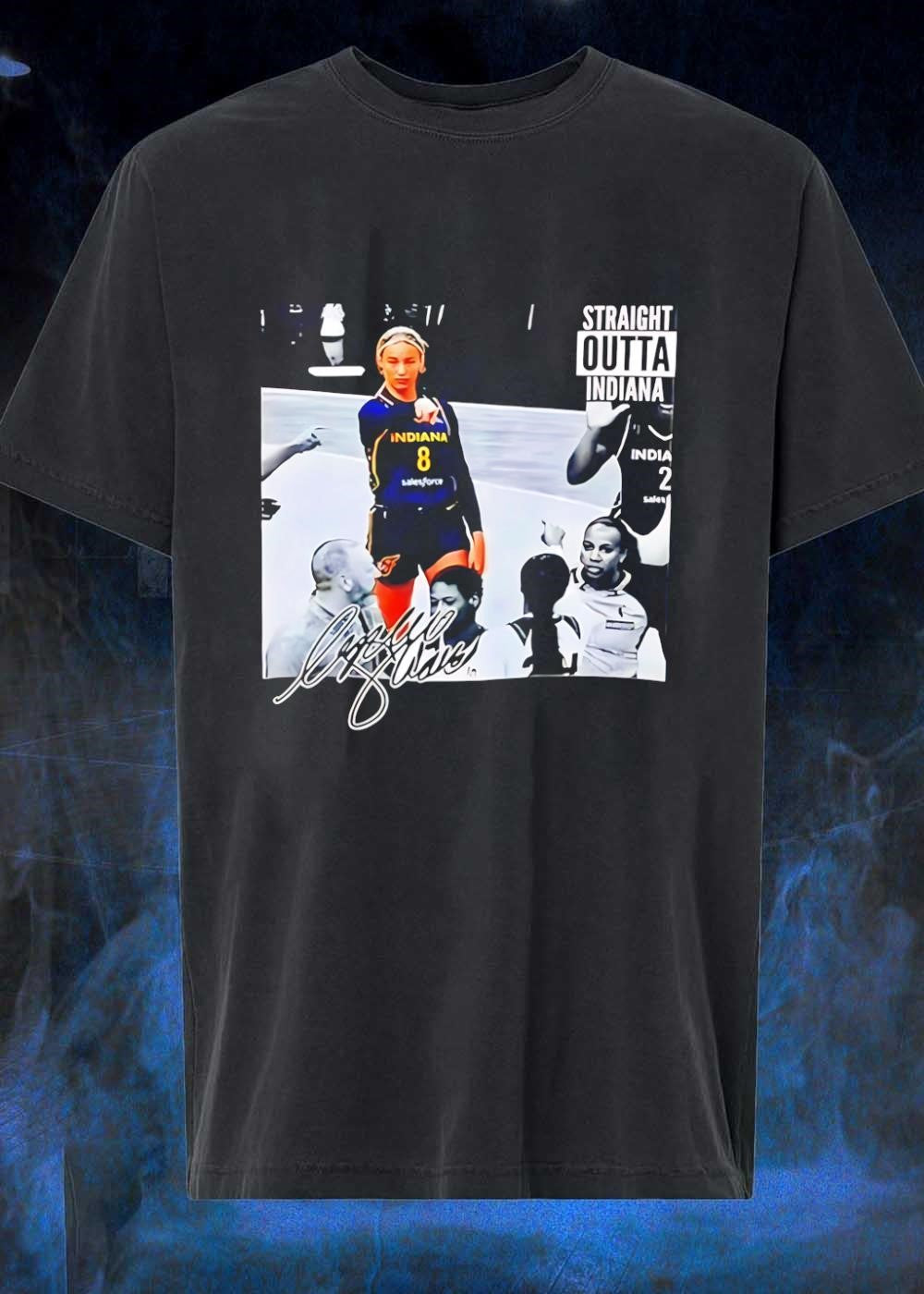 Caitlin Clark Pointing Basketball Player Straight - Adult & Kids T-Shirts, Sweatshirts & Hoodies apparel design preview 1