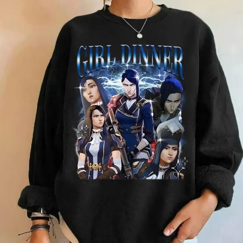 Caitlyn Arcane League Legends Anime Lol Heavy Cotton - Adult & Kids T-Shirts, Sweatshirts & Hoodies apparel design preview 1