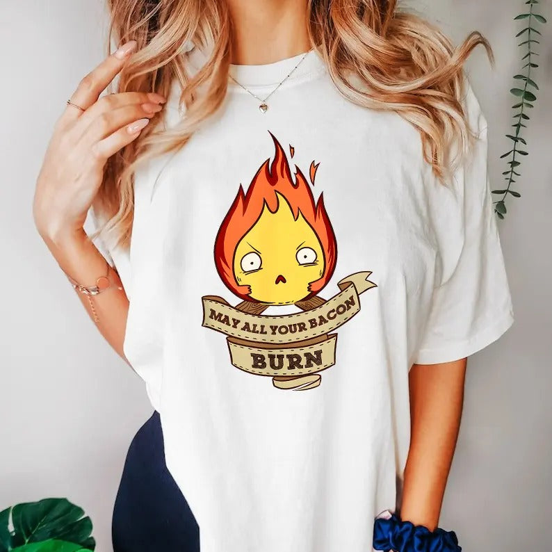 Calcifer May All Your Bacon Burn Howl'S Moving Castle - Adult & Kids T-Shirts, Sweatshirts & Hoodies apparel design preview 1