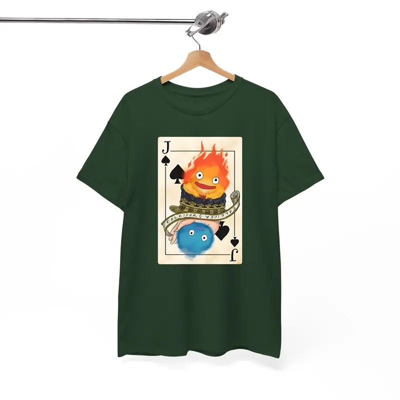 Calcifer Playing Card Howls Moving Castle Studio - Adult & Kids T-Shirts, Sweatshirts & Hoodies apparel design preview 1