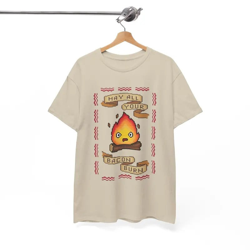 Calcifer May All Your Bacon Burn Howls Moving Castle - Adult & Kids T-Shirts, Sweatshirts & Hoodies apparel design preview 1
