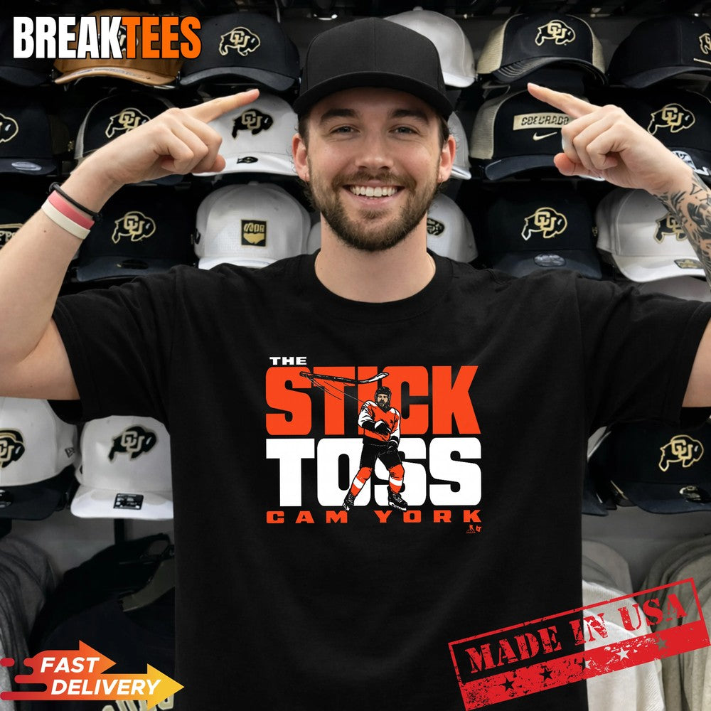 Cam York Stick Toss Philadelphia Hockey - Adult & Kids T-Shirts, Sweatshirts & Hoodies apparel design preview 1