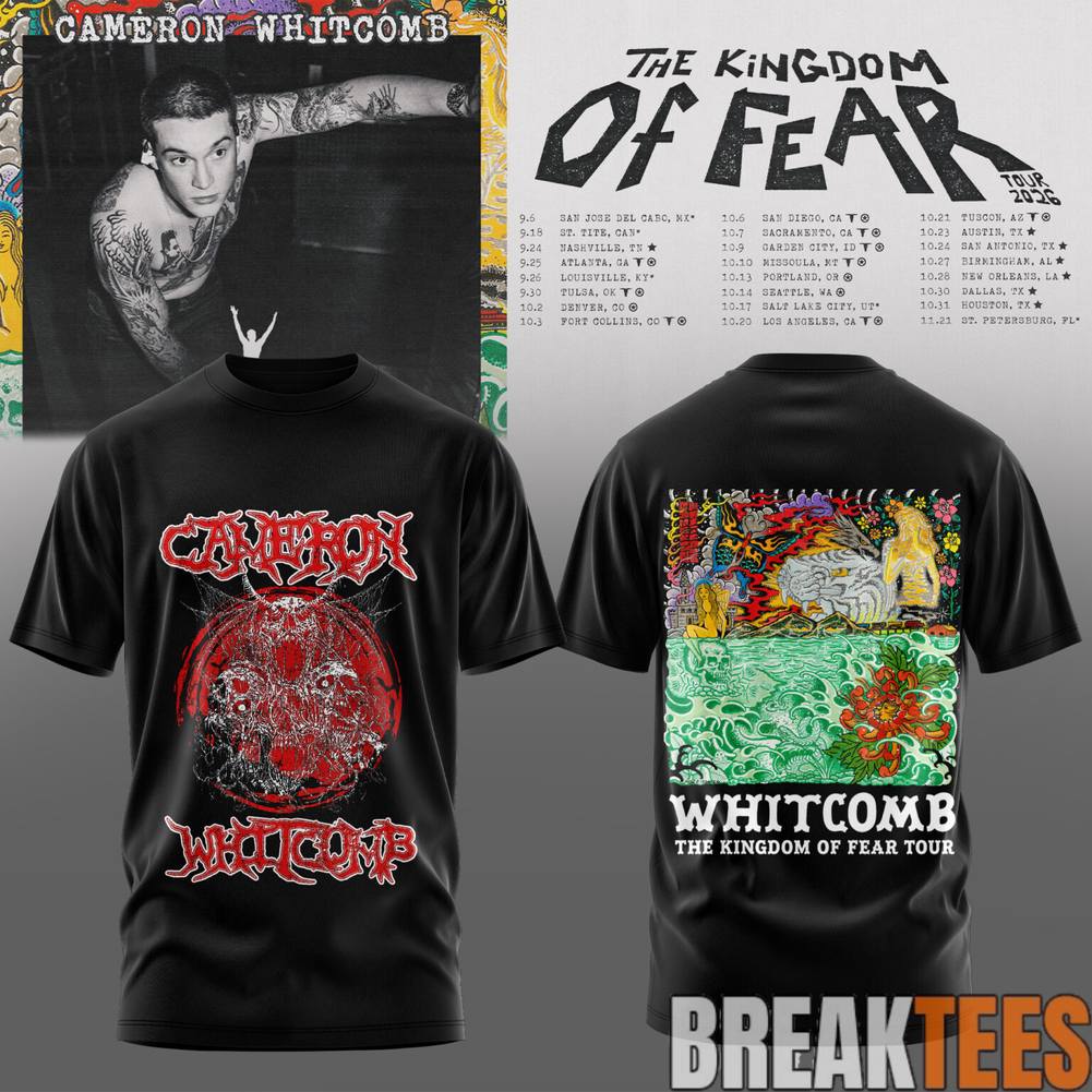 Cameron Whitcomb The Kingdom of Fear Tour 2026 - Adult & Kids T-Shirts, Sweatshirts & Hoodies apparel design preview 1