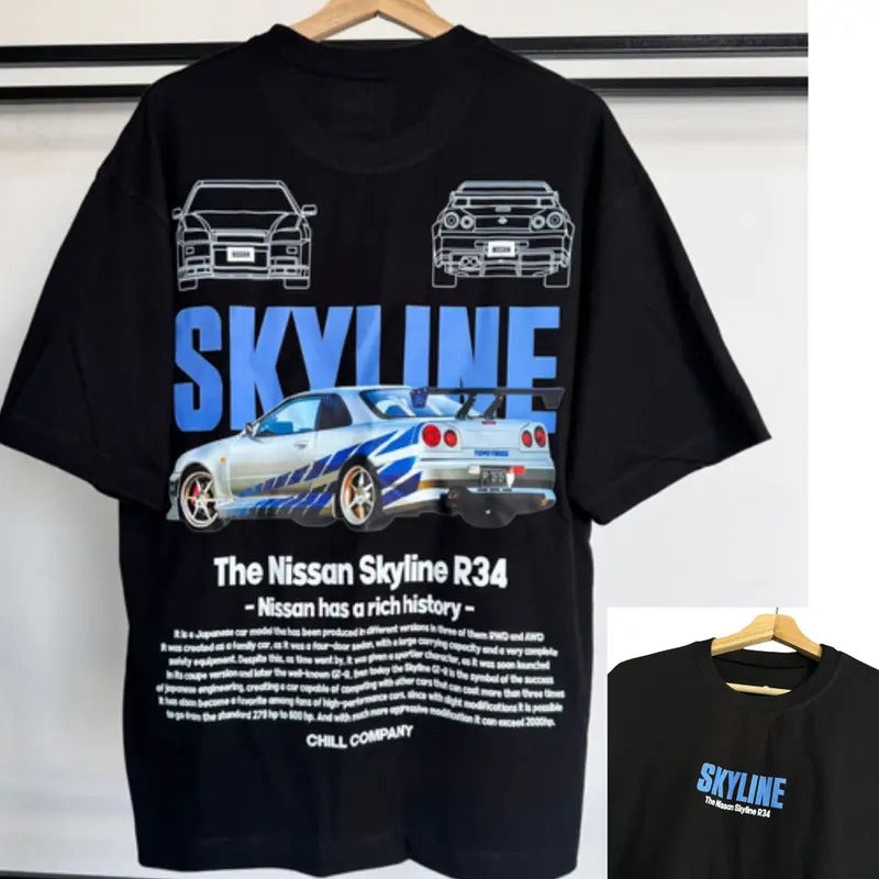 Camiseta Skyline R340 DRG Cotton Menswear - Adult & Kids T-Shirts, Sweatshirts & Hoodies apparel design preview 1