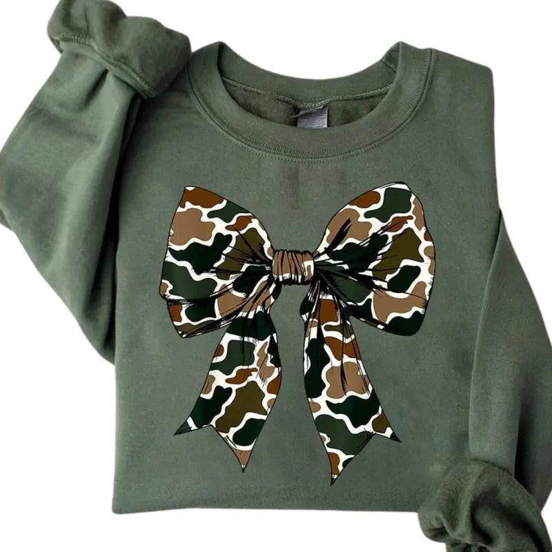 Camo Coquette Bow Hunting Dude Cozy Cotton Inspired - Adult & Kids T-Shirts, Sweatshirts & Hoodies apparel design preview 1
