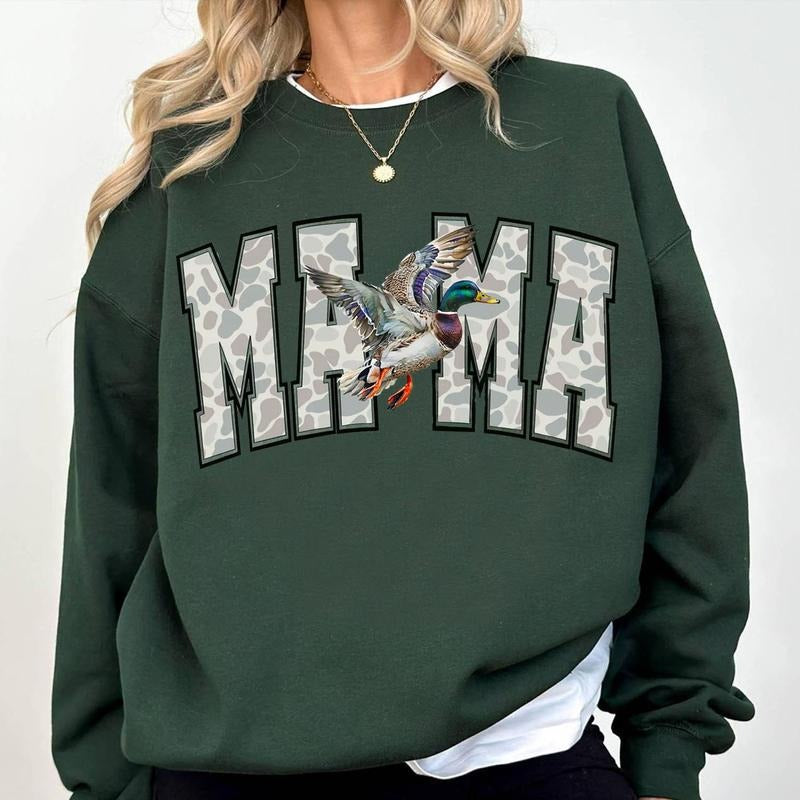 Camo Duck Mama Hunting Cute Wife Camouflage Mom Her - Adult & Kids T-Shirts, Sweatshirts & Hoodies apparel design preview 1