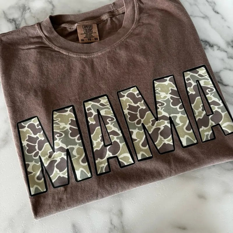 Camo Mama Comfort Colors Breathable Soft Comfortable - Adult & Kids T-Shirts, Sweatshirts & Hoodies apparel design preview 1