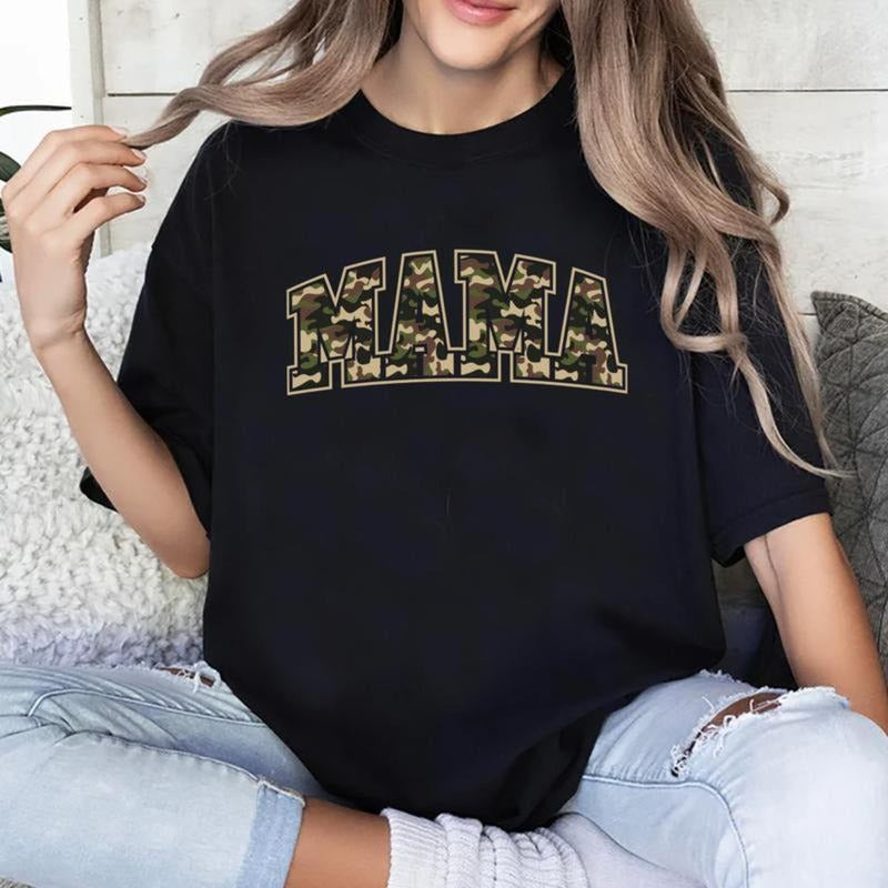 Camo Mama Print Letter Simple Mom Mommy Comfy Fabric - Adult & Kids T-Shirts, Sweatshirts & Hoodies apparel design preview 1