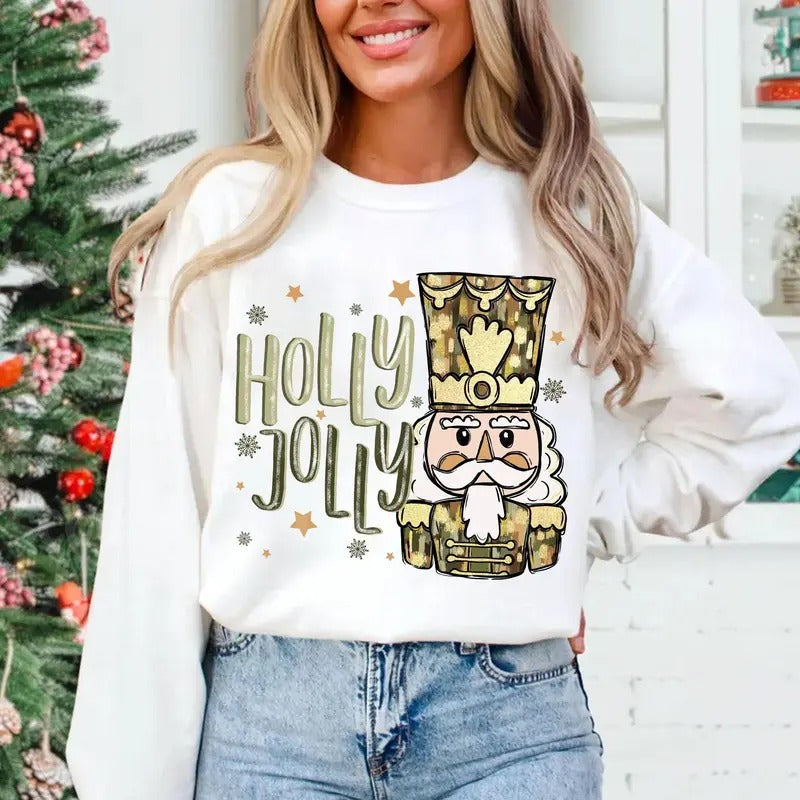 Camo Nutcracker Holly Jolly Hunt - Adult & Kids T-Shirts, Sweatshirts & Hoodies apparel design preview 1