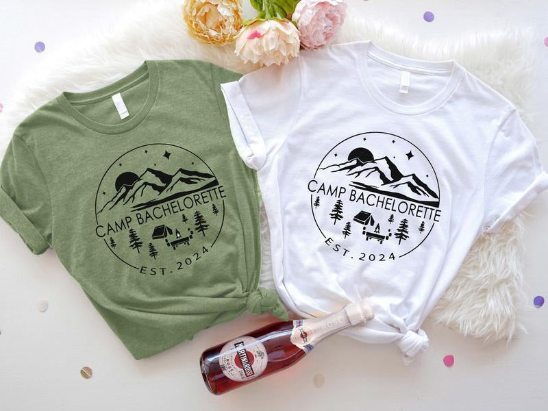 Camp Bachelorette 2024 Bride Hen Do Party Matching - Adult & Kids T-Shirts, Sweatshirts & Hoodies apparel design preview 1