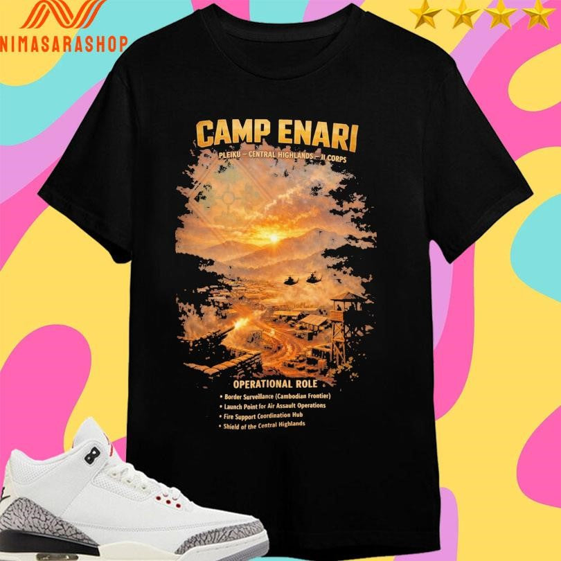 Camp Enari Pleiku Central Highlands II Corps 4th - Adult & Kids T-Shirts, Sweatshirts & Hoodies apparel design preview 1