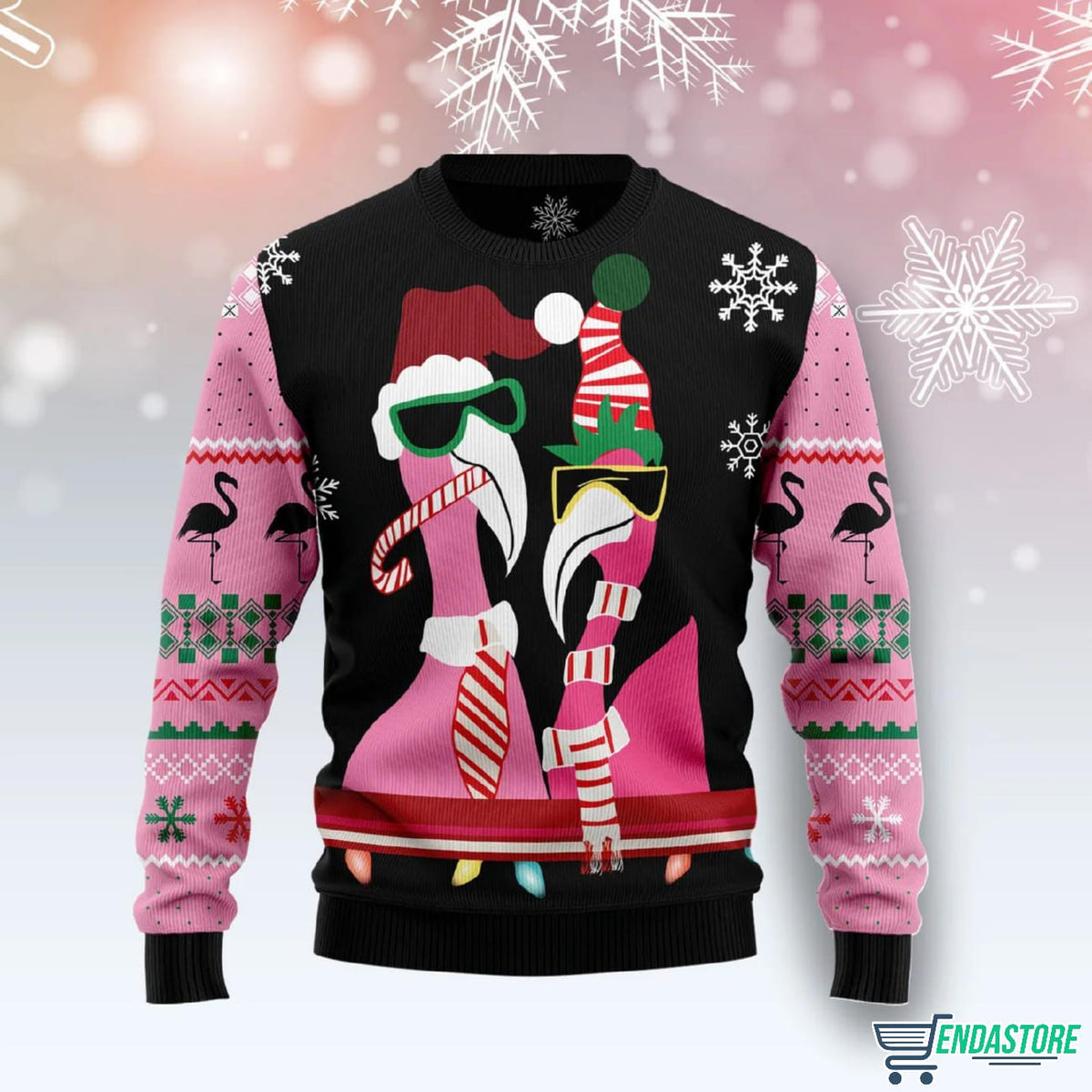 Candy Cane Flamingo 3D Ugly Christmas Sweater - Holiday Gift product image