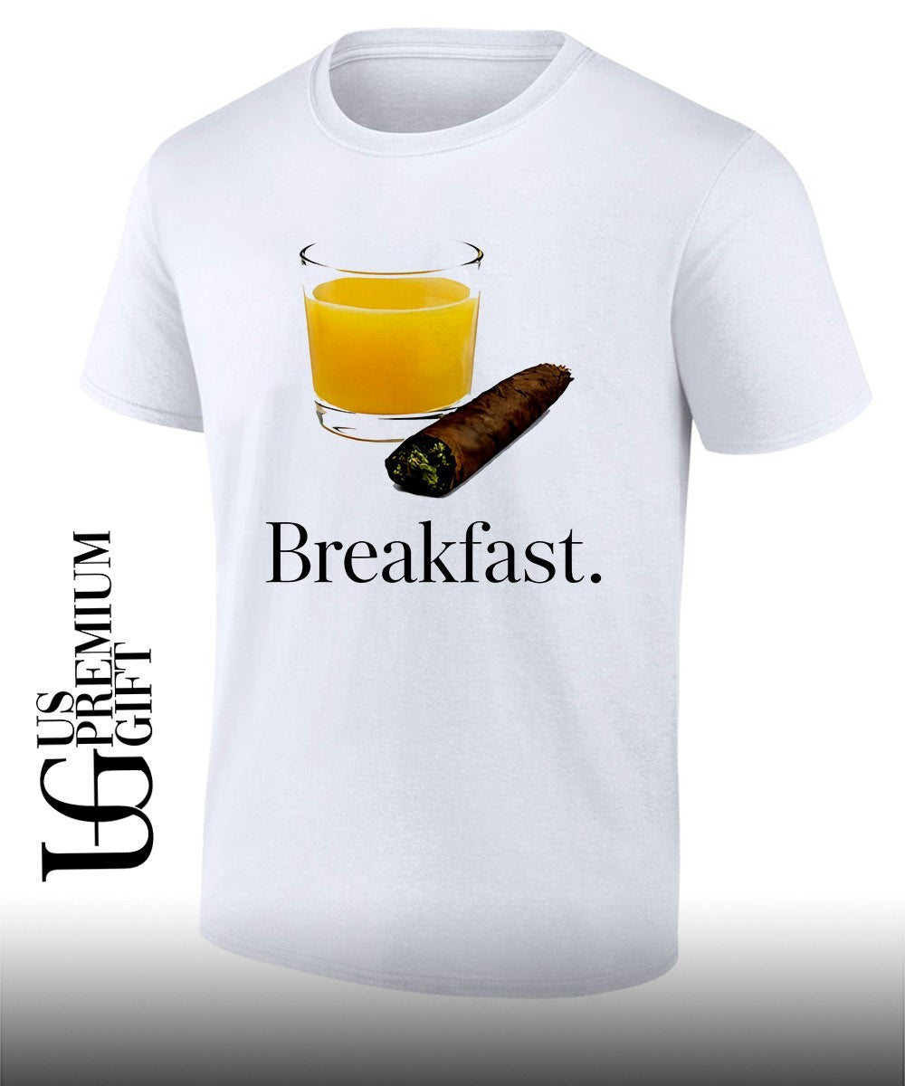 Cannabis Blunt and Orange Juice Breakfast - Adult & Kids T-Shirts, Sweatshirts & Hoodies apparel design preview 1