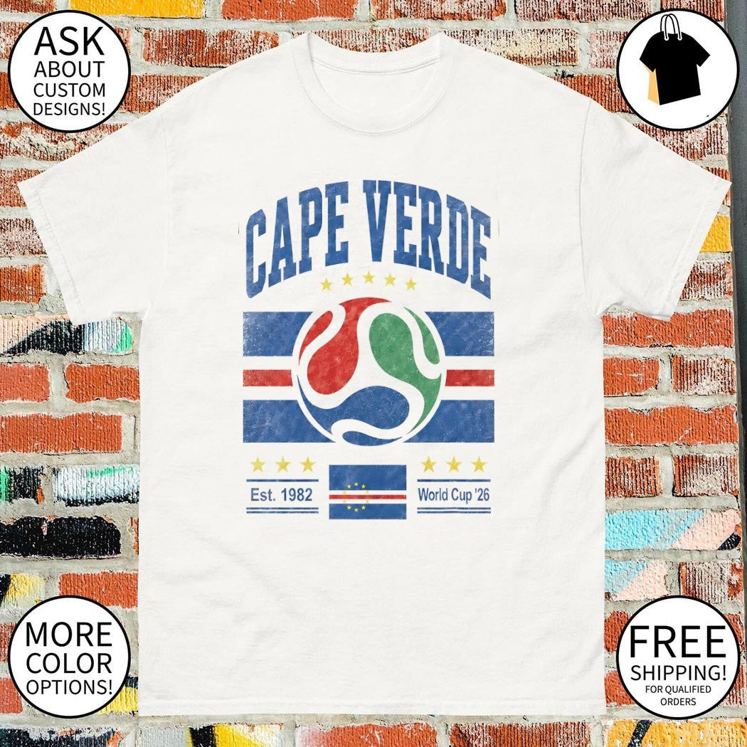 Cape Verde flag Soccer Team World Cup 2026 est 1982 - Adult & Kids T-Shirts, Sweatshirts & Hoodies apparel design preview 1
