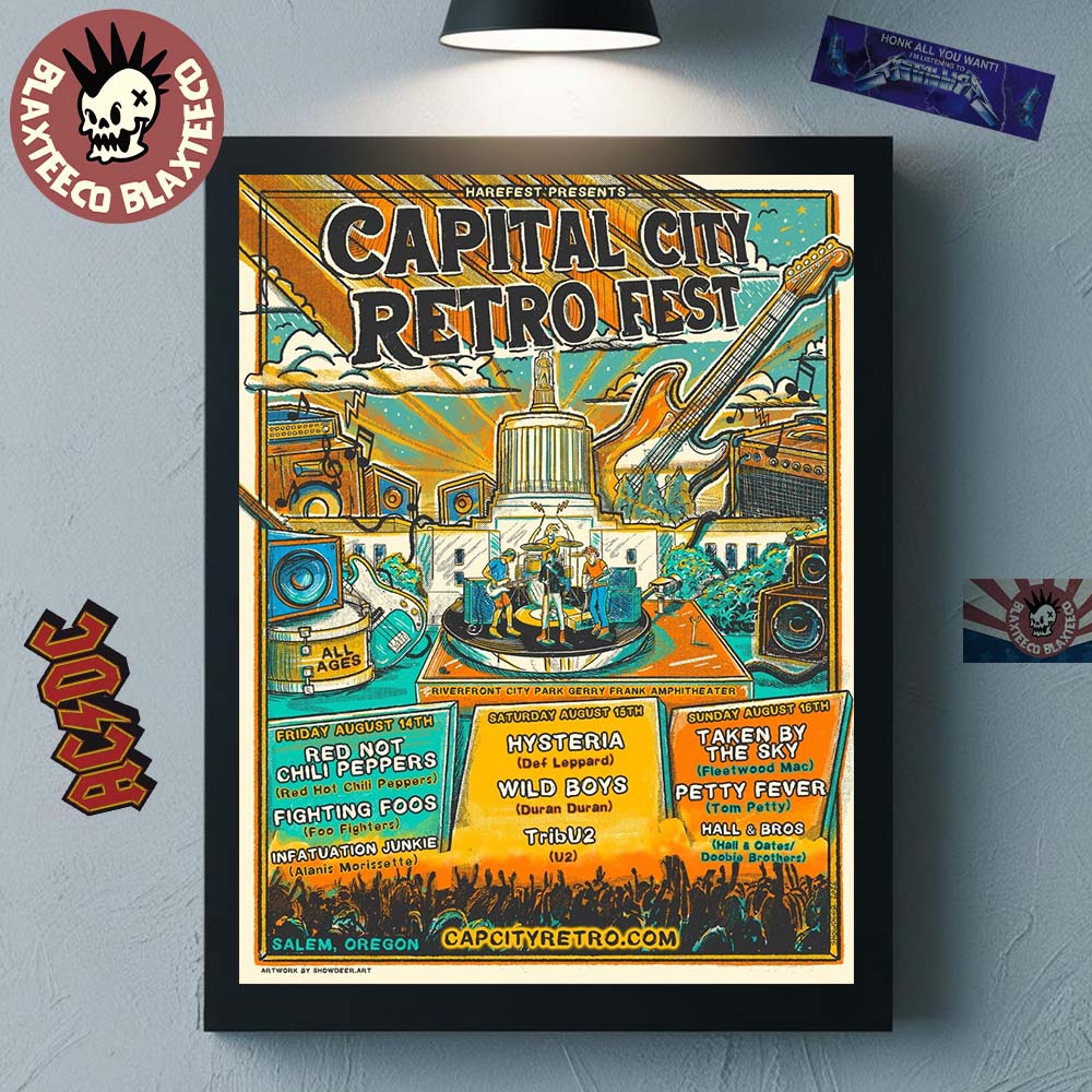 Capital City Retro Fest 2026 Full Lineup Poster In - Adult & Kids T-Shirts, Sweatshirts & Hoodies apparel design preview 1