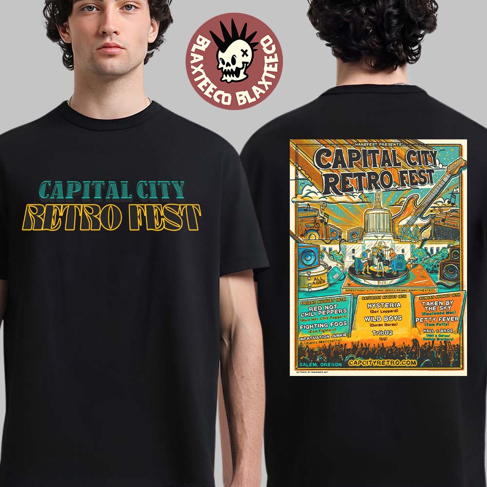 Capital City Retro Fest 2026 Full Lineup Poster In - Adult & Kids T-Shirts, Sweatshirts & Hoodies apparel design preview 1