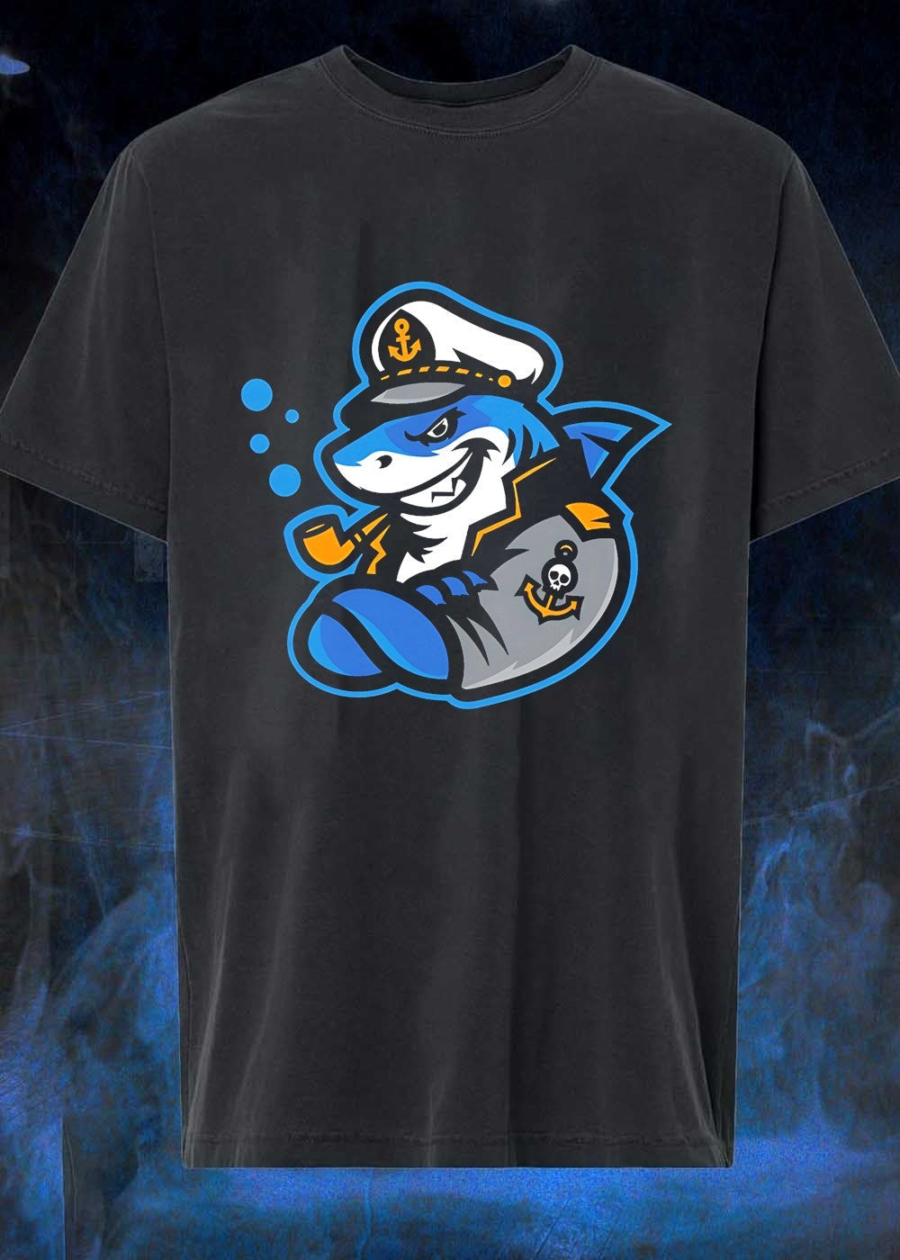 Captain Shark Nautical Sea - Adult & Kids T-Shirts, Sweatshirts & Hoodies apparel design preview 1