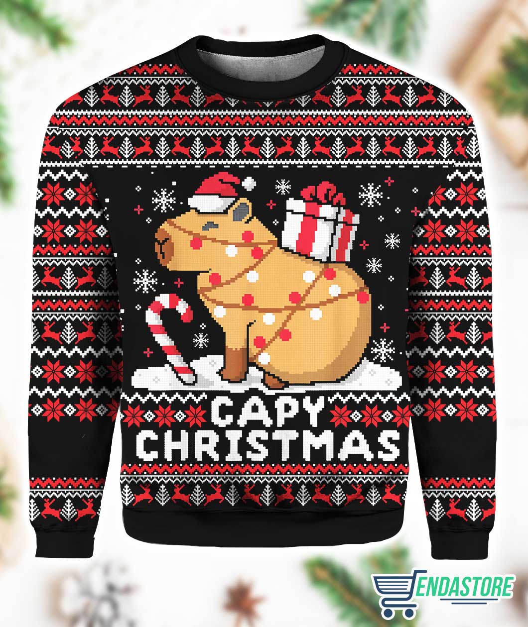 Capybara Capy Christmas 3D Ugly Christmas Sweater - Holiday Gift product image 3