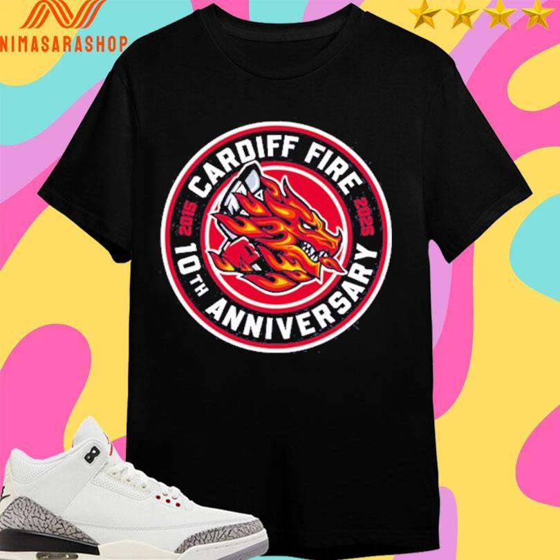 Cardiff Fire 10th Anniversary 2015 Logo - Adult & Kids T-Shirts, Sweatshirts & Hoodies apparel design preview 1