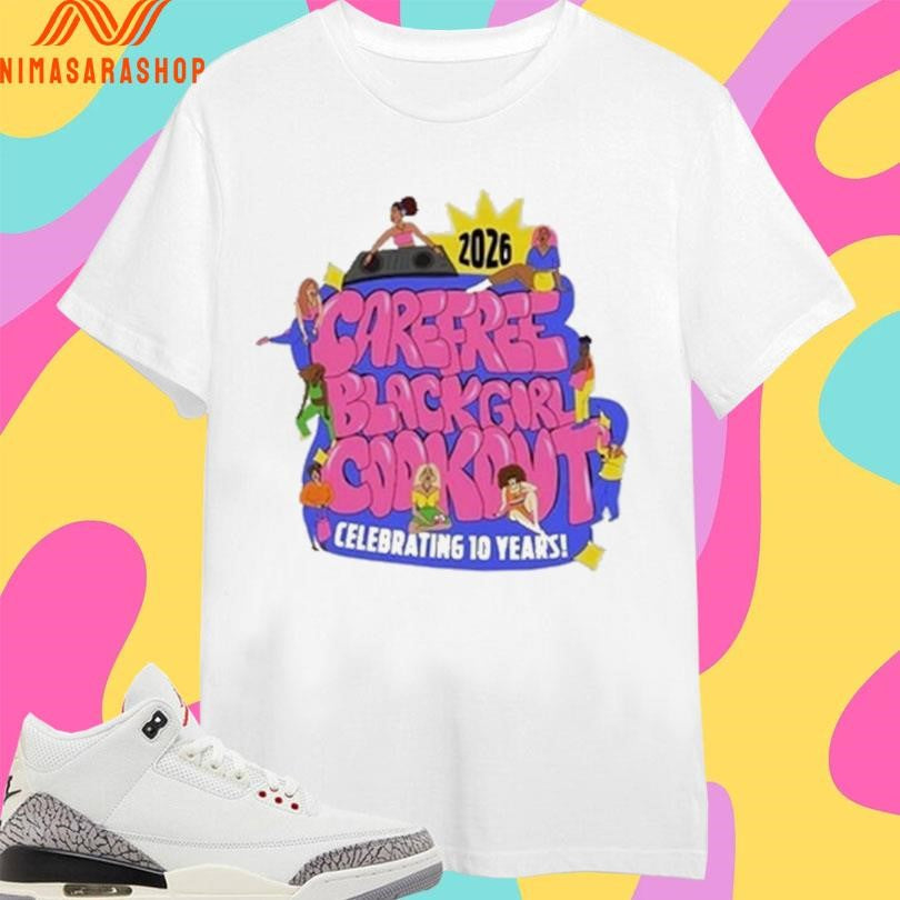 Carefree Black Girl Cook Out Celebrating 10 Years - Adult & Kids T-Shirts, Sweatshirts & Hoodies apparel design preview 1