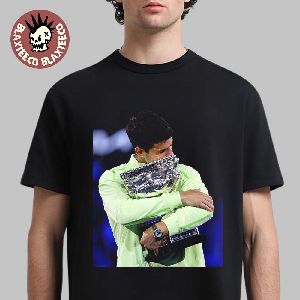 Carlos Alcaraz 2026 Australia Open Champion Holding - Adult & Kids T-Shirts, Sweatshirts & Hoodies apparel design preview 1