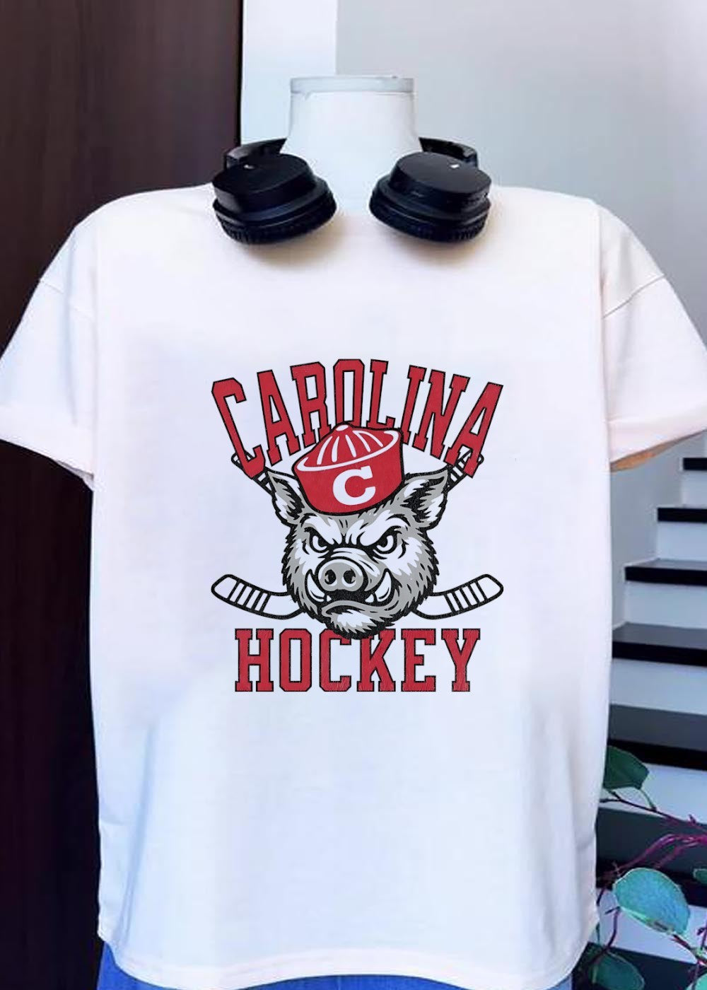 Carolina Hockey Fan Apparel Mascot - Adult & Kids T-Shirts, Sweatshirts & Hoodies apparel design preview 1
