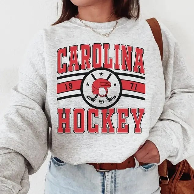 Carolina Hockey Vintage Game Day Fan - Adult & Kids T-Shirts, Sweatshirts & Hoodies apparel design preview 1