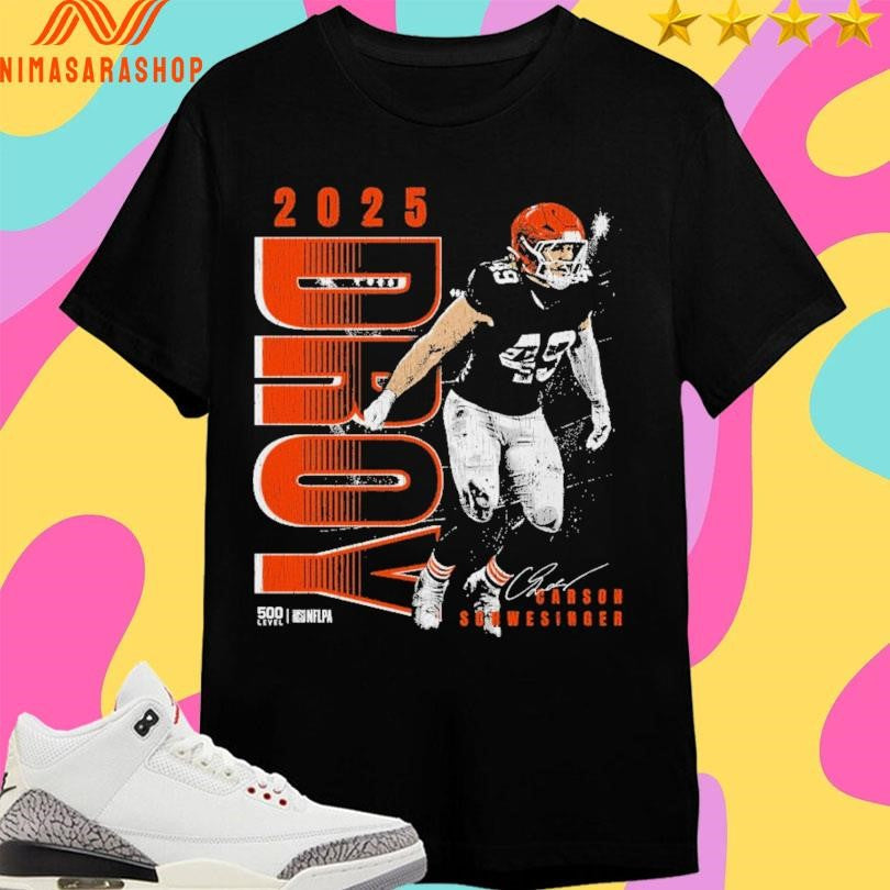 Carson Schwesinger Cleveland Browns 2025 Droy - Adult & Kids T-Shirts, Sweatshirts & Hoodies apparel design preview 1