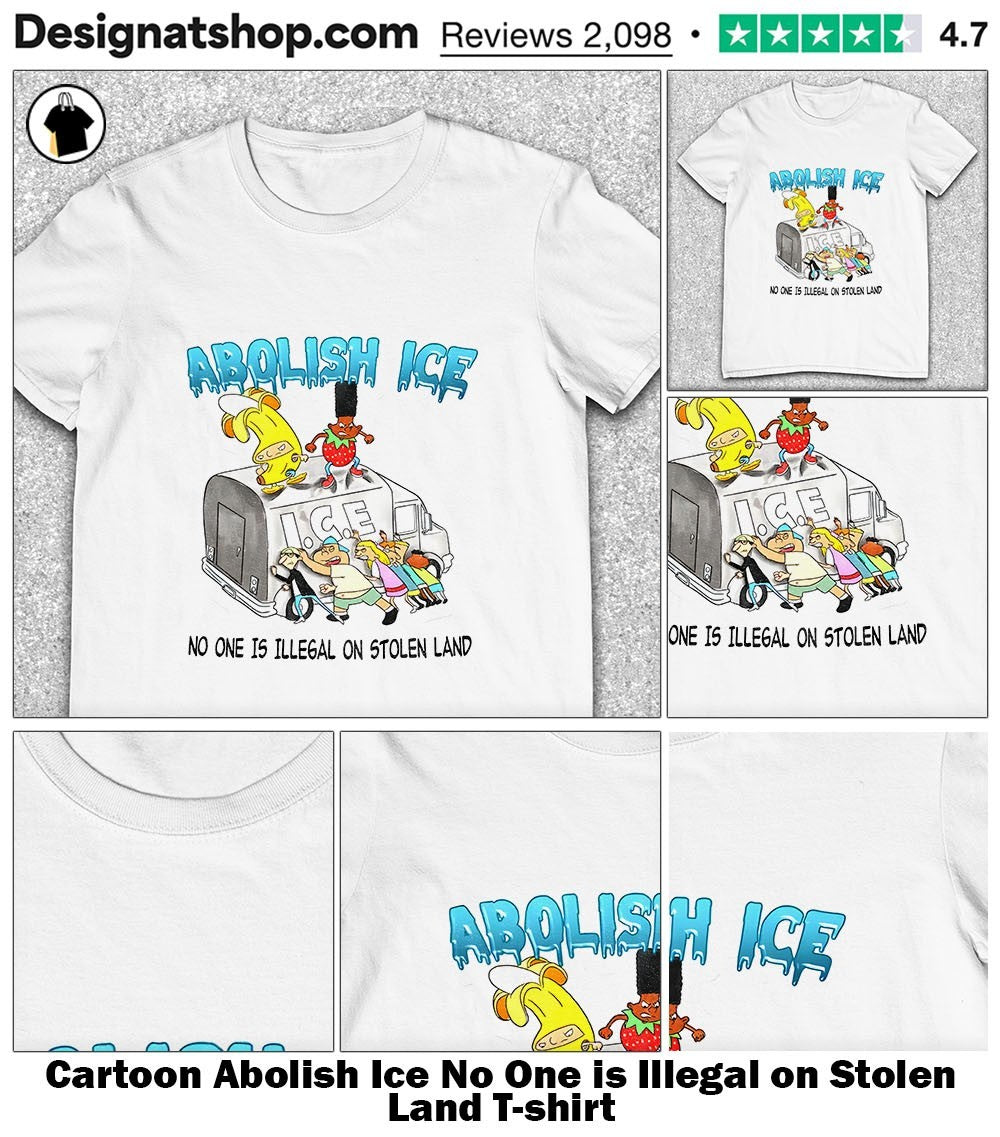 Cartoon Abolish Ice No One is Illegal on Stolen Land - Adult & Kids T-Shirts, Sweatshirts & Hoodies apparel design preview 1