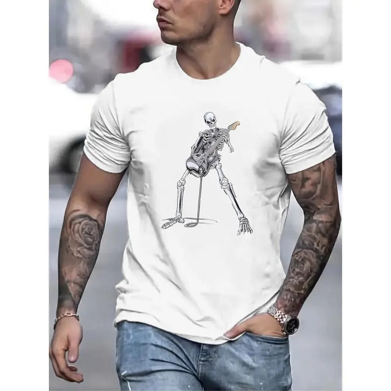 Cartoon Skeleton Playing Guitar Print Novel Casual - Adult & Kids T-Shirts, Sweatshirts & Hoodies apparel design preview 1