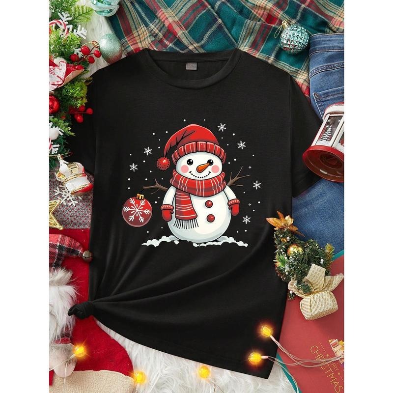Casual Loose Snowman Round Neck Short Sleeve Suitable - Adult & Kids T-Shirts, Sweatshirts & Hoodies apparel design preview 1