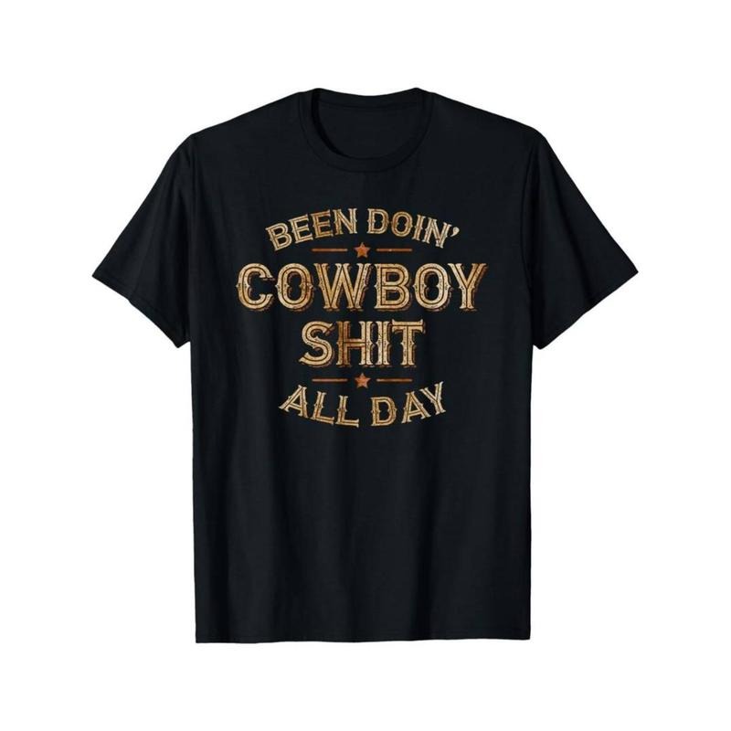 Casual [Black Cotton Distressed Cowboy] Shit Western - Adult & Kids T-Shirts, Sweatshirts & Hoodies apparel design preview 1