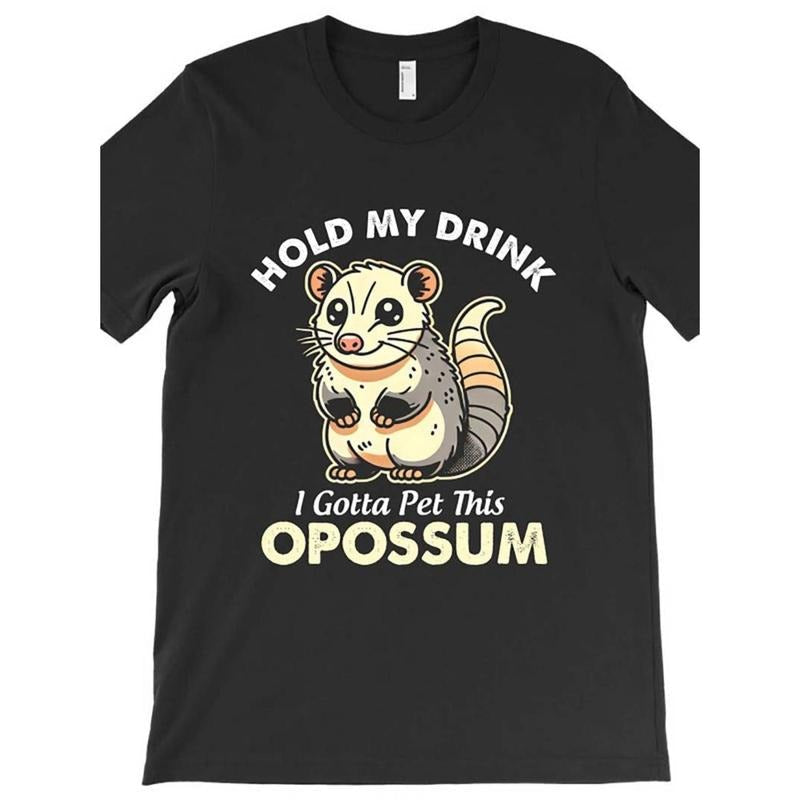Casual [Funny Possum Hold My Drink I Gotta Pet This - Adult & Kids T-Shirts, Sweatshirts & Hoodies apparel design preview 1