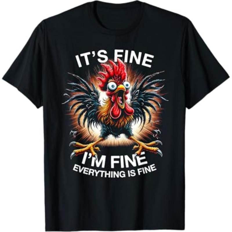 Casual Funny 'S Fine I'M Weird Crazy Chicken Menswear - Adult & Kids T-Shirts, Sweatshirts & Hoodies apparel design preview 1