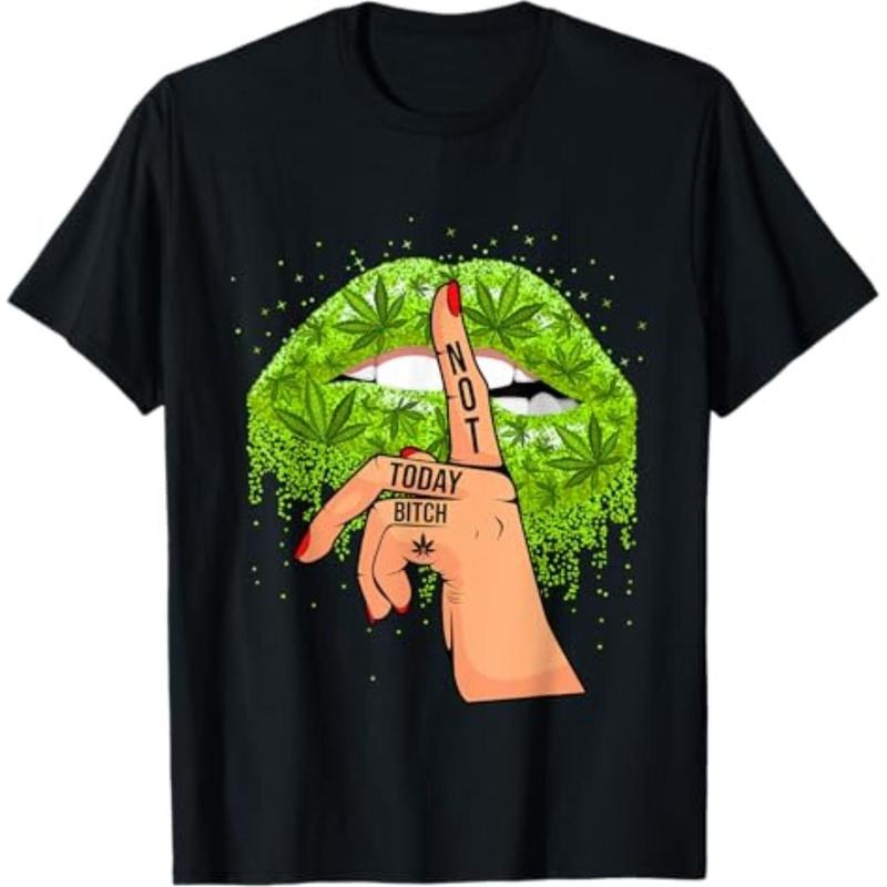Casual Funny Sexy Lips Cannabis Marijuana Weed Pot - Adult & Kids T-Shirts, Sweatshirts & Hoodies apparel design preview 1