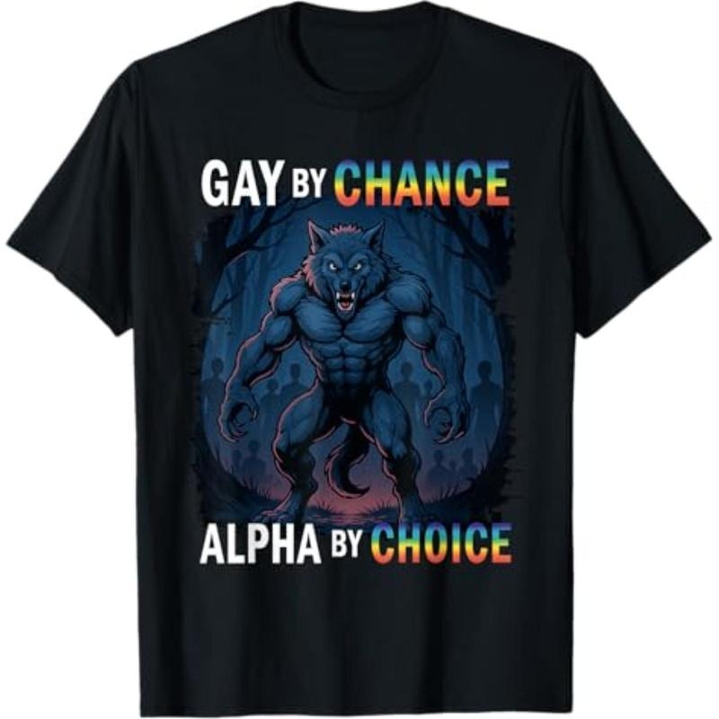 Casual Gay Chance Alpha Choice Pride Wolf Menswear - Adult & Kids T-Shirts, Sweatshirts & Hoodies apparel design preview 1
