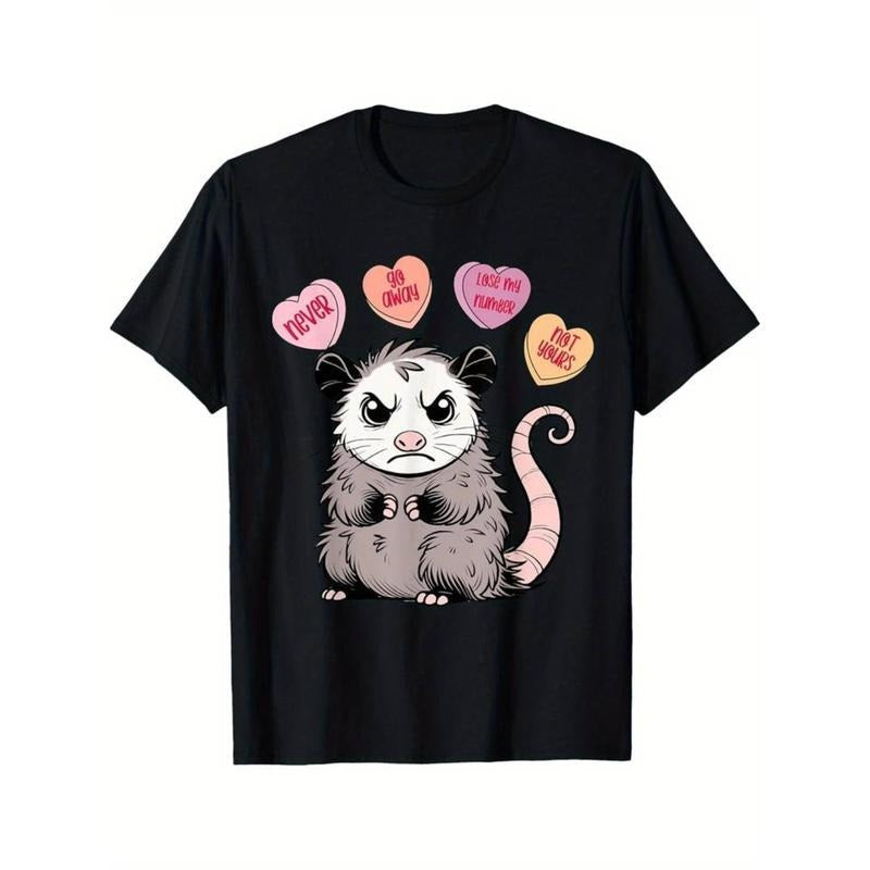 Casual Grumpy Possum Anti Candy Heart Go Away Never - Adult & Kids T-Shirts, Sweatshirts & Hoodies apparel design preview 1
