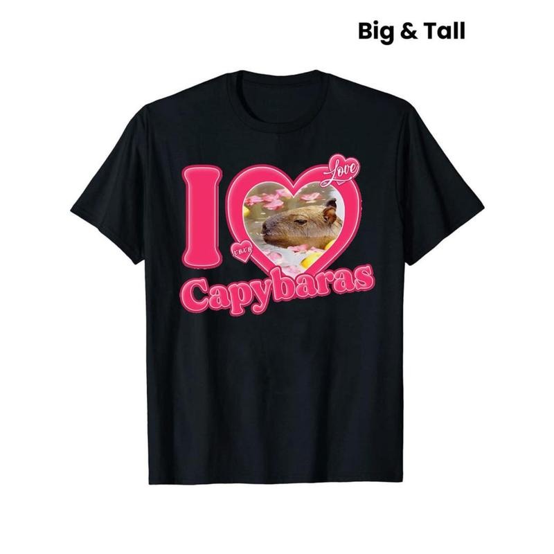 Casual I Love Capybaras" Short Sleeve Crew Neck - Adult & Kids T-Shirts, Sweatshirts & Hoodies apparel design preview 1