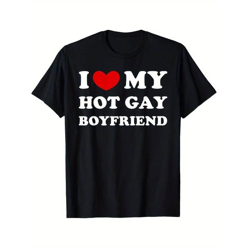 Casual I Love My Hot Gay Boyfriend Heart 220g - Adult & Kids T-Shirts, Sweatshirts & Hoodies apparel design preview 1