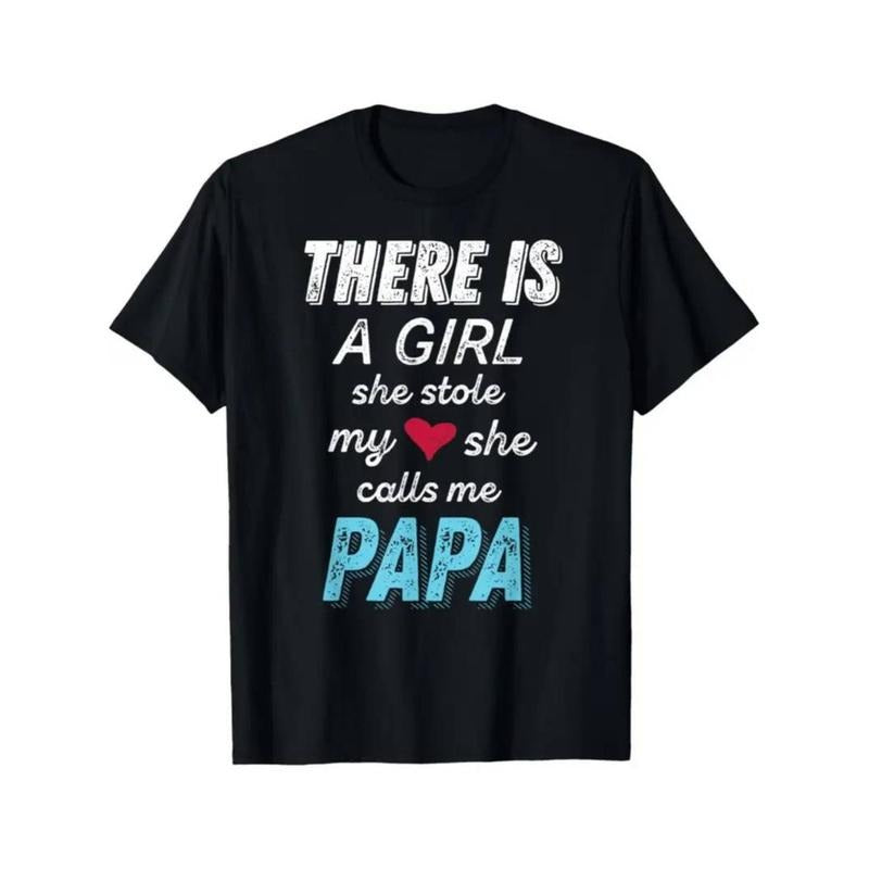 Casual She Stole My Heart Calls Me Papa" 100% Cotton - Adult & Kids T-Shirts, Sweatshirts & Hoodies apparel design preview 1