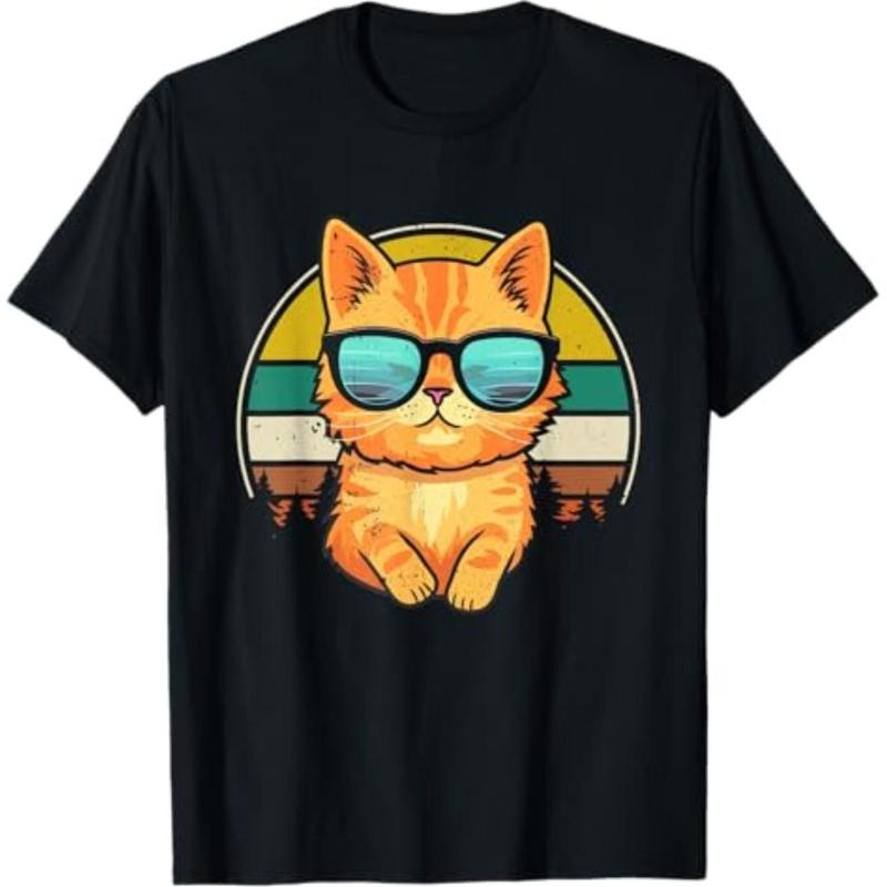 Casual Vintage Orange Tabby Cat Friendly Wearing - Adult & Kids T-Shirts, Sweatshirts & Hoodies apparel design preview 1
