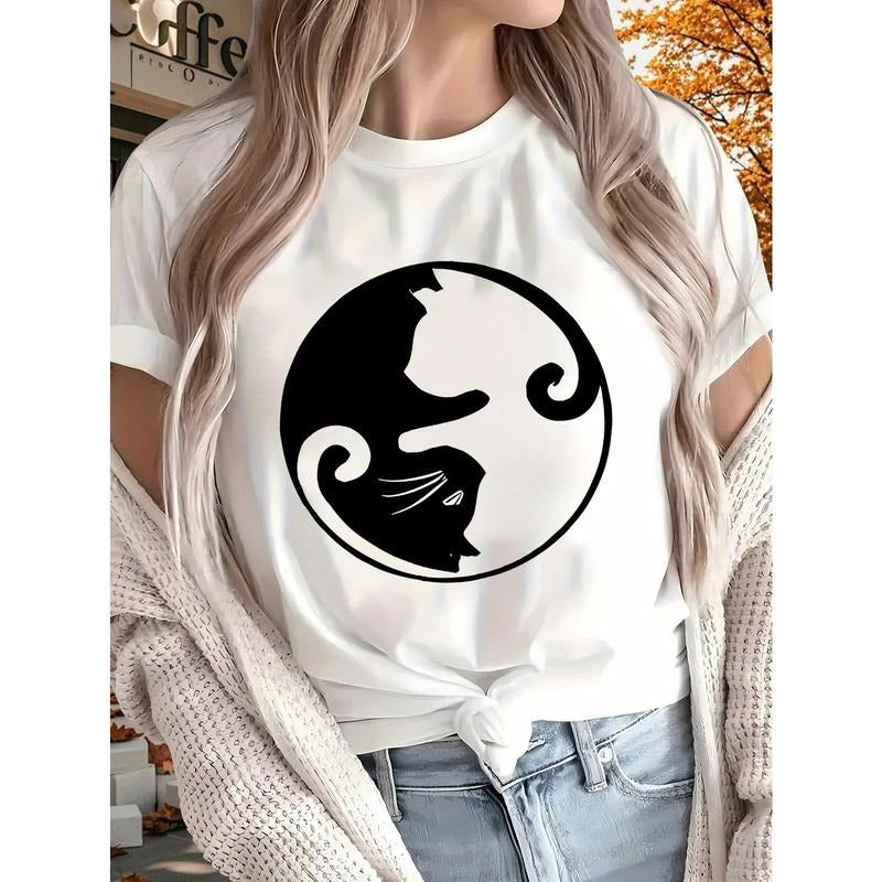 Cat 2025 New Printed Short Sleeves Four Seasons Can - Adult & Kids T-Shirts, Sweatshirts & Hoodies apparel design preview 1
