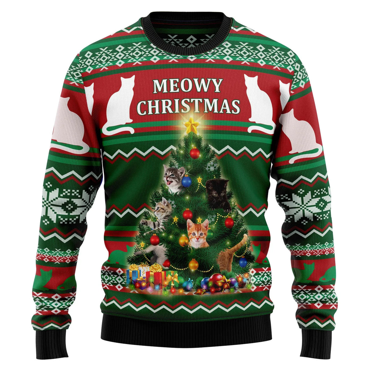 Cat Meowy 3D Ugly Christmas Sweater - Holiday Gift product image