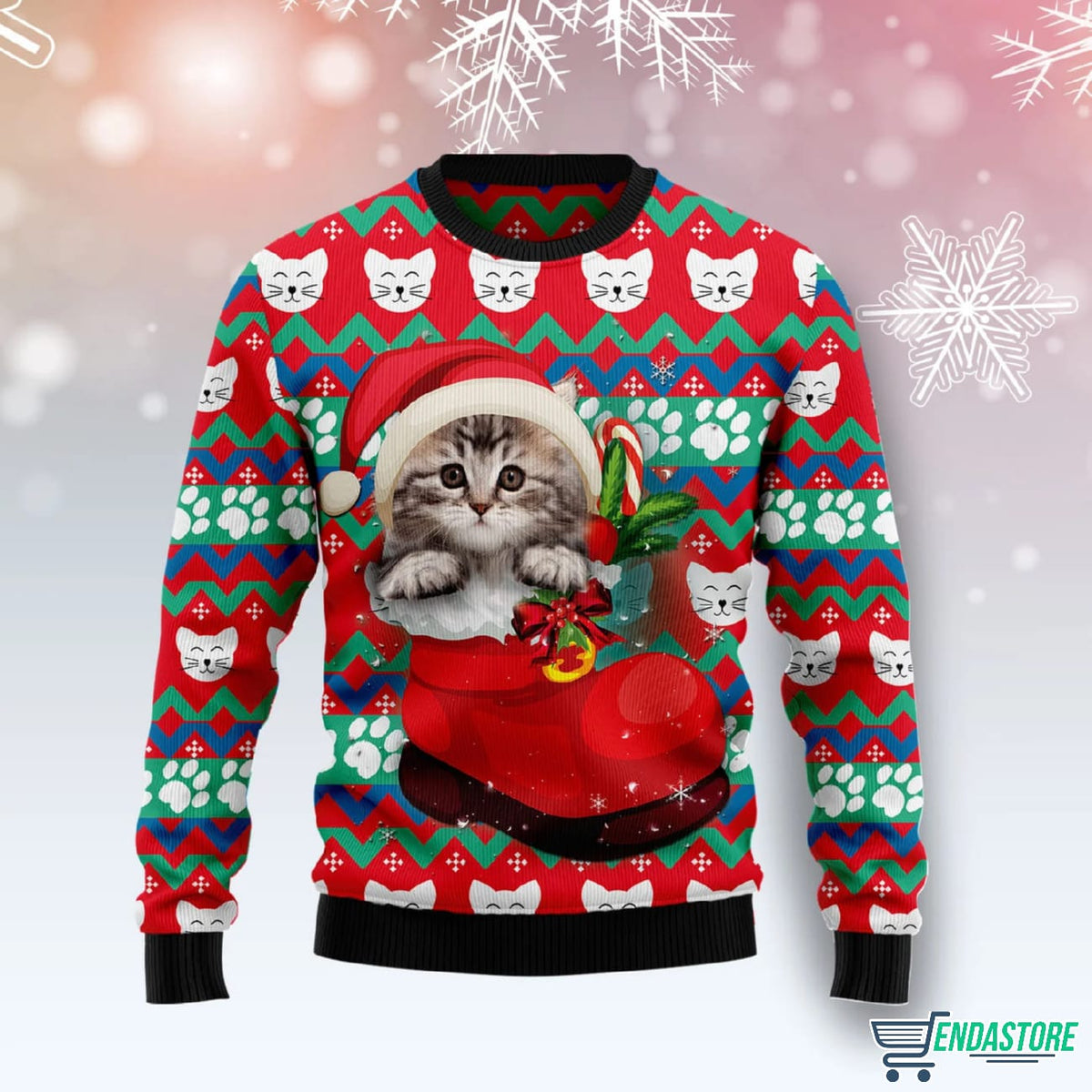 Cat Socks 3D Ugly Christmas Sweater - Holiday Gift product image