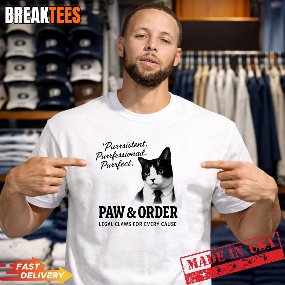 Cat purrsistent purrfessional purrfect paw and order - Adult & Kids T-Shirts, Sweatshirts & Hoodies apparel design preview 1