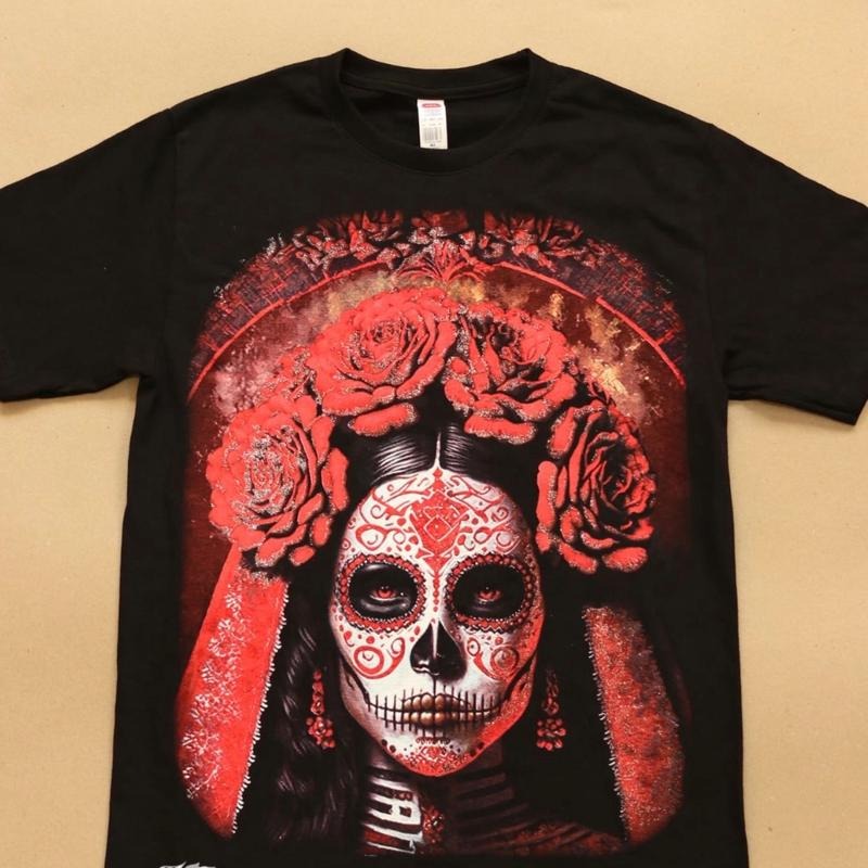Catrina Red Cotton Black Casual - Adult & Kids T-Shirts, Sweatshirts & Hoodies apparel design preview 1