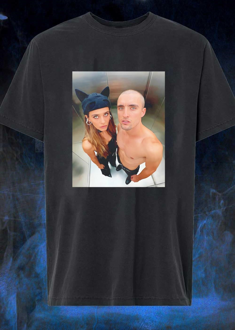 Catwoman And Shirtless Man In Elevator - Adult & Kids T-Shirts, Sweatshirts & Hoodies apparel design preview 1