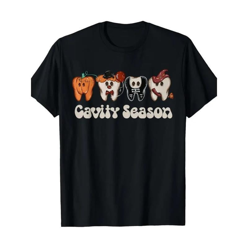 Cavity Season Funny Dental Halloween Teeth Dentist - Adult & Kids T-Shirts, Sweatshirts & Hoodies apparel design preview 1