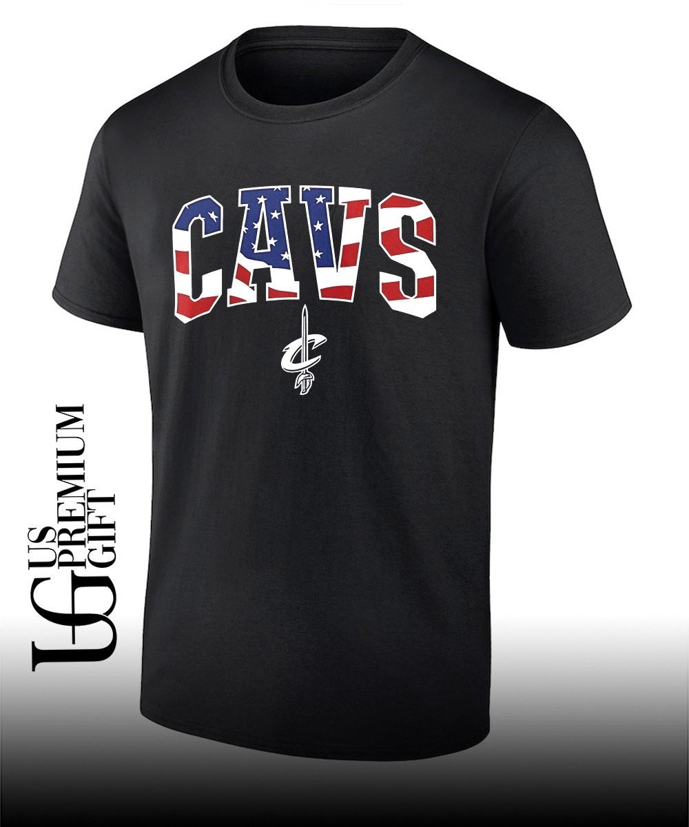 Cavs Cleveland Cavaliers American flag basketball All - Adult & Kids T-Shirts, Sweatshirts & Hoodies apparel design preview 1